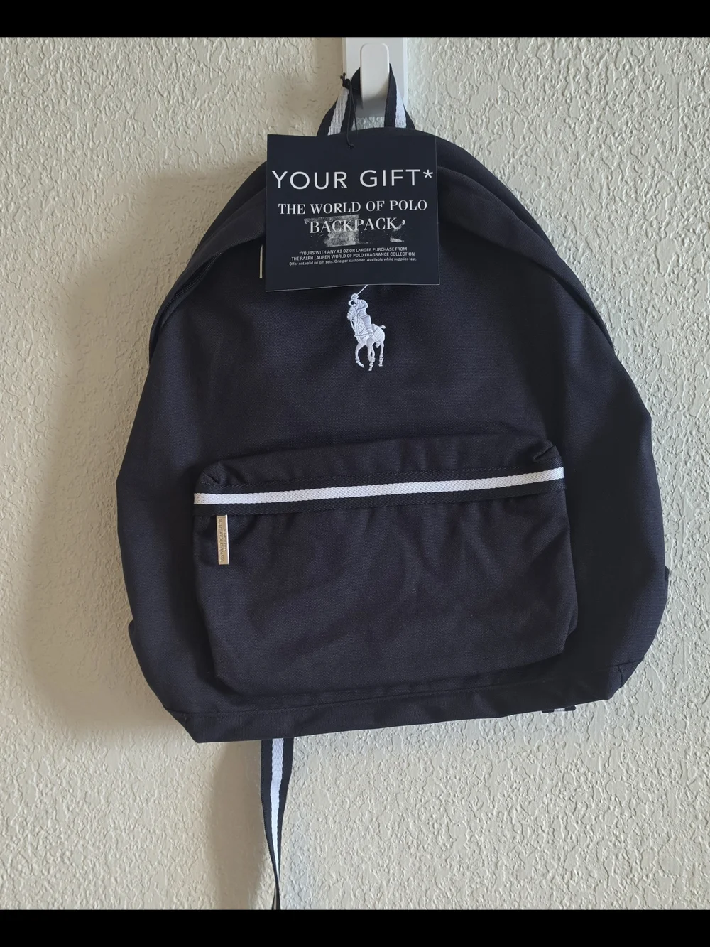 Ralph Lauren World of Polo Backpack Navy New With Tags Pony Logo